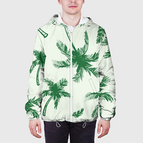 Мужская куртка Пальмовый рай / 3D-Белый – фото 3