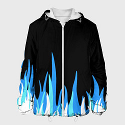 Куртка с капюшоном мужская Синее пламя, цвет: 3D-белый
