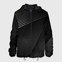 Куртка с капюшоном мужская МЕТАЛЛИЧЕСКИЕ ПОЛОСЫ, цвет: 3D-черный