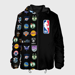 Куртка с капюшоном мужская NBA Team Logos 2, цвет: 3D-черный