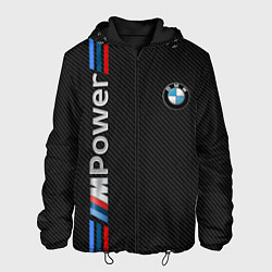 Куртка с капюшоном мужская BMW POWER CARBON, цвет: 3D-черный