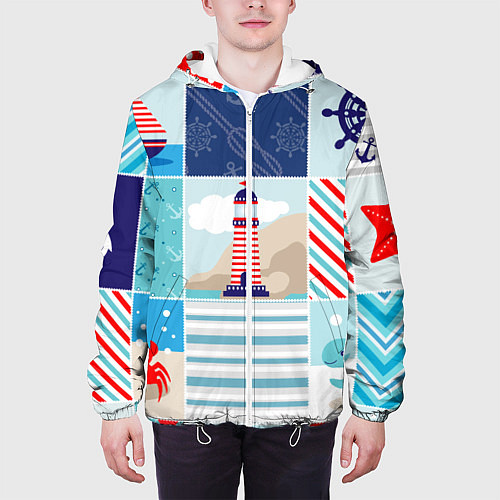 Мужская куртка Моряк / 3D-Белый – фото 3