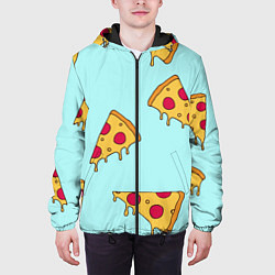 Куртка с капюшоном мужская Ароматная пицца, цвет: 3D-черный — фото 2