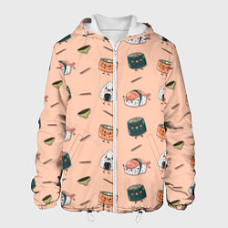 Куртка с капюшоном мужская Суши, цвет: 3D-белый