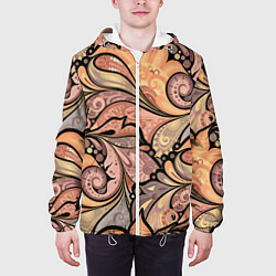Куртка с капюшоном мужская Дудл узоры, цвет: 3D-белый — фото 2