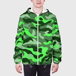 Куртка с капюшоном мужская CAMOUFLAGE GREEN, цвет: 3D-белый — фото 2