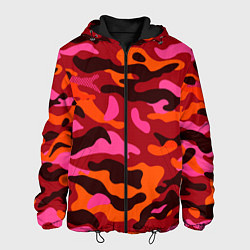 Куртка с капюшоном мужская CAMOUFLAGE RED, цвет: 3D-черный