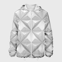 Куртка с капюшоном мужская Ромбы, цвет: 3D-белый