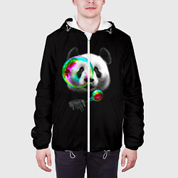 Куртка с капюшоном мужская Панда и мыльный пузырь, цвет: 3D-белый — фото 2