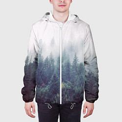 Куртка с капюшоном мужская Сибирский лес, цвет: 3D-белый — фото 2