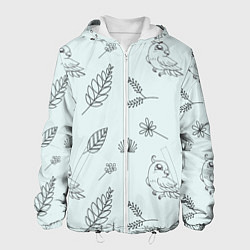 Куртка с капюшоном мужская Милые птички, цвет: 3D-белый