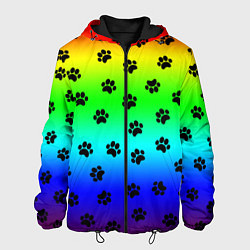 Куртка с капюшоном мужская Следы на радуге, цвет: 3D-черный