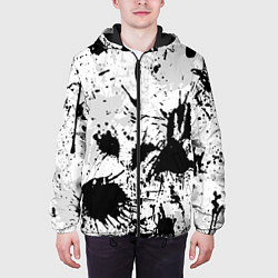Куртка с капюшоном мужская БРЫЗГИ КРАСОК, цвет: 3D-черный — фото 2