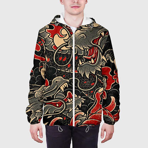 Мужская куртка Dsquared tatoo DRAGON / 3D-Белый – фото 3