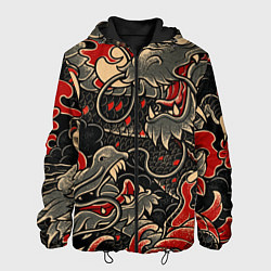 Куртка с капюшоном мужская Dsquared tatoo DRAGON, цвет: 3D-черный