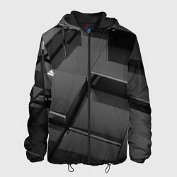 Куртка с капюшоном мужская ПЛИТЫ 3D, цвет: 3D-черный