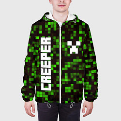 Куртка с капюшоном мужская MINECRAFT CREEPER, цвет: 3D-белый — фото 2