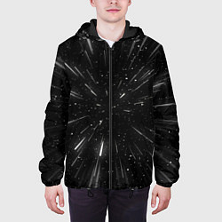 Куртка с капюшоном мужская 3D, Космос, цвет: 3D-черный — фото 2