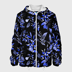 Куртка с капюшоном мужская Ночные цветы, цвет: 3D-белый