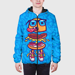 Куртка с капюшоном мужская Бутерброд монстрик граффити, цвет: 3D-черный — фото 2