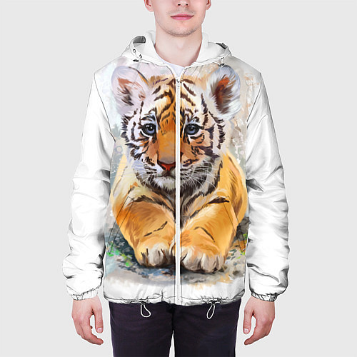 Мужская куртка Tiger Art / 3D-Белый – фото 3