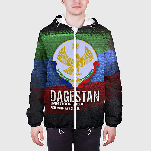 Мужская куртка Дагестан - Кавказ Сила / 3D-Белый – фото 3