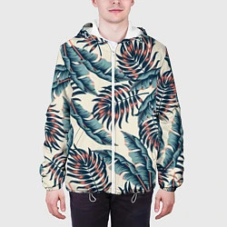 Куртка с капюшоном мужская Тихие тропики, цвет: 3D-белый — фото 2