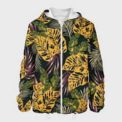 Куртка с капюшоном мужская Тропический лес, цвет: 3D-белый