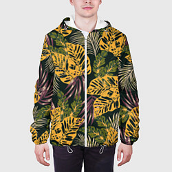 Куртка с капюшоном мужская Тропический лес, цвет: 3D-белый — фото 2