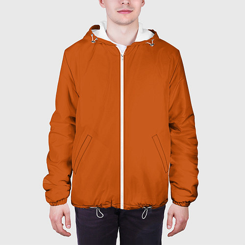 Мужская куртка Радуга v6 - оранжевый / 3D-Белый – фото 3