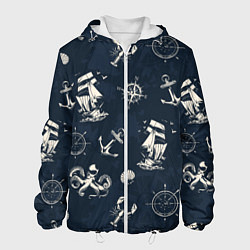 Куртка с капюшоном мужская Nautical art, цвет: 3D-белый