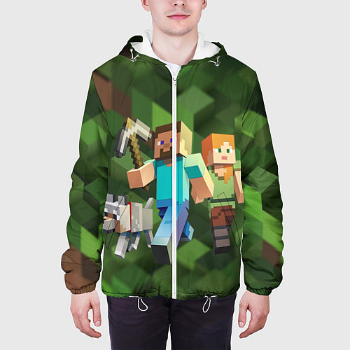 Мужская куртка Minecraft / 3D-Белый – фото 3