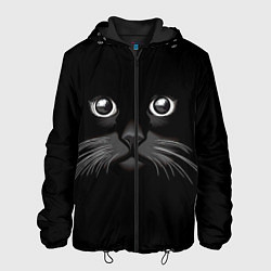 Куртка с капюшоном мужская Кошачья моська, цвет: 3D-черный