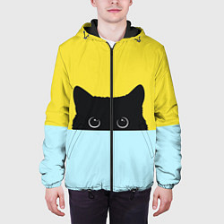 Куртка с капюшоном мужская Кот в засаде, цвет: 3D-черный — фото 2
