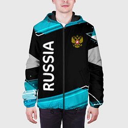 Куртка с капюшоном мужская RUSSIA, цвет: 3D-черный — фото 2