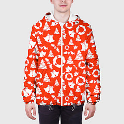 Куртка с капюшоном мужская Рождественские детали, цвет: 3D-белый — фото 2