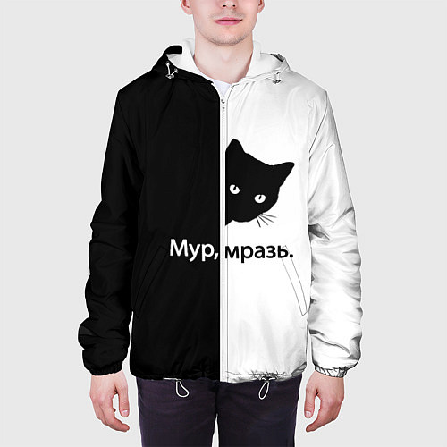 Мужская куртка Черный кот / 3D-Белый – фото 3