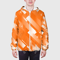 Куртка с капюшоном мужская Оранжевый градиент, цвет: 3D-белый — фото 2