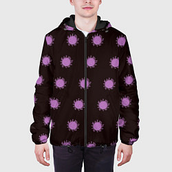Куртка с капюшоном мужская Covid 19 Flat Design, цвет: 3D-черный — фото 2