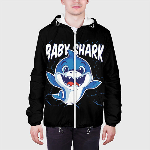 Мужская куртка Baby Shark / 3D-Белый – фото 3