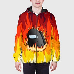 Куртка с капюшоном мужская Among Us Fire Z, цвет: 3D-черный — фото 2