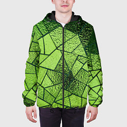 Куртка с капюшоном мужская Мозайка из стекла, цвет: 3D-черный — фото 2