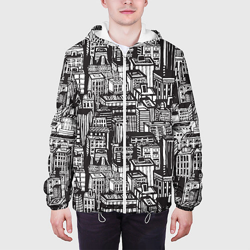Мужская куртка Бесконечный город / 3D-Белый – фото 3