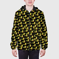 Куртка с капюшоном мужская Гомер, цвет: 3D-черный — фото 2