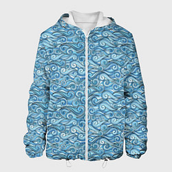 Куртка с капюшоном мужская Море волнуется, цвет: 3D-белый
