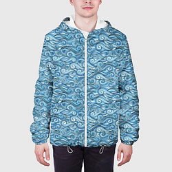 Куртка с капюшоном мужская Море волнуется, цвет: 3D-белый — фото 2