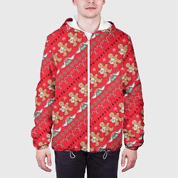 Куртка с капюшоном мужская Friends Новогодний с пряниками, цвет: 3D-белый — фото 2