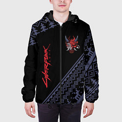 Куртка с капюшоном мужская CYBERPUNK 2077 - Новый Год, цвет: 3D-черный — фото 2