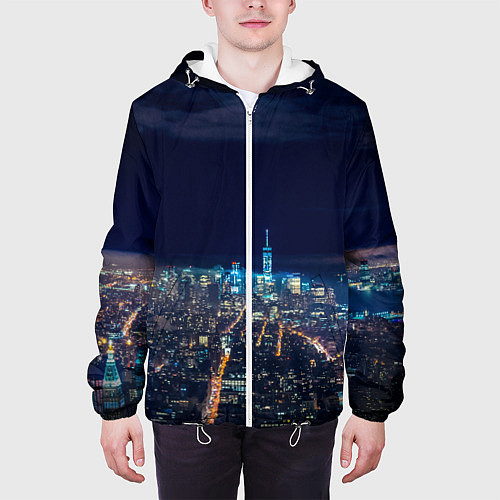 Мужская куртка Ночной город / 3D-Белый – фото 3
