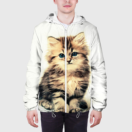 Мужская куртка Котёнок / 3D-Белый – фото 3